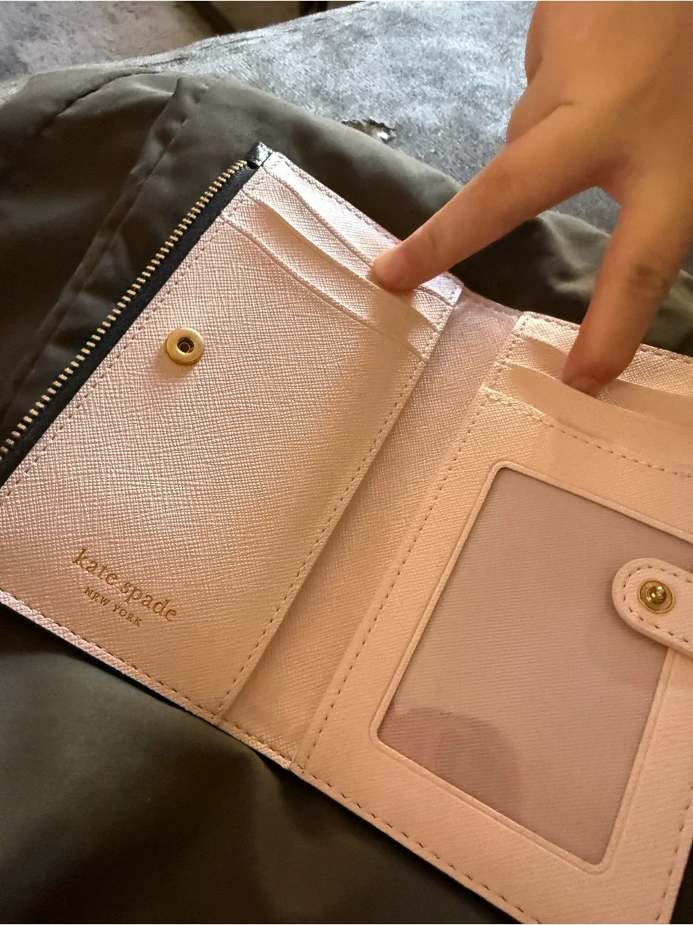 kate spade Blush Pink Saffiano Leather Bifold Wallet